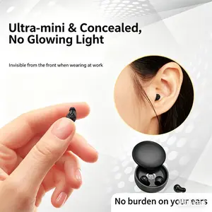 Invisible Mini Earbuds Wireless Bluetooth, Low Profile Micro Smallest Tiny Discreet Hidden Earbuds for Work, Small Headphones, Invisible Sleep Wireless Earphone IPX5 Waterproof for Small Ear Canals noise cancelling ANC