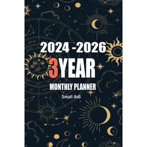 3 year monthly planner 2024-2026 small 4x6: Pocket Size Three Year Calendar from Jan 2024 to Dec 2026 Agenda Schedule Organizer with holidays and Moon Phases Ancient astrology design Paperback – June 13, 2023