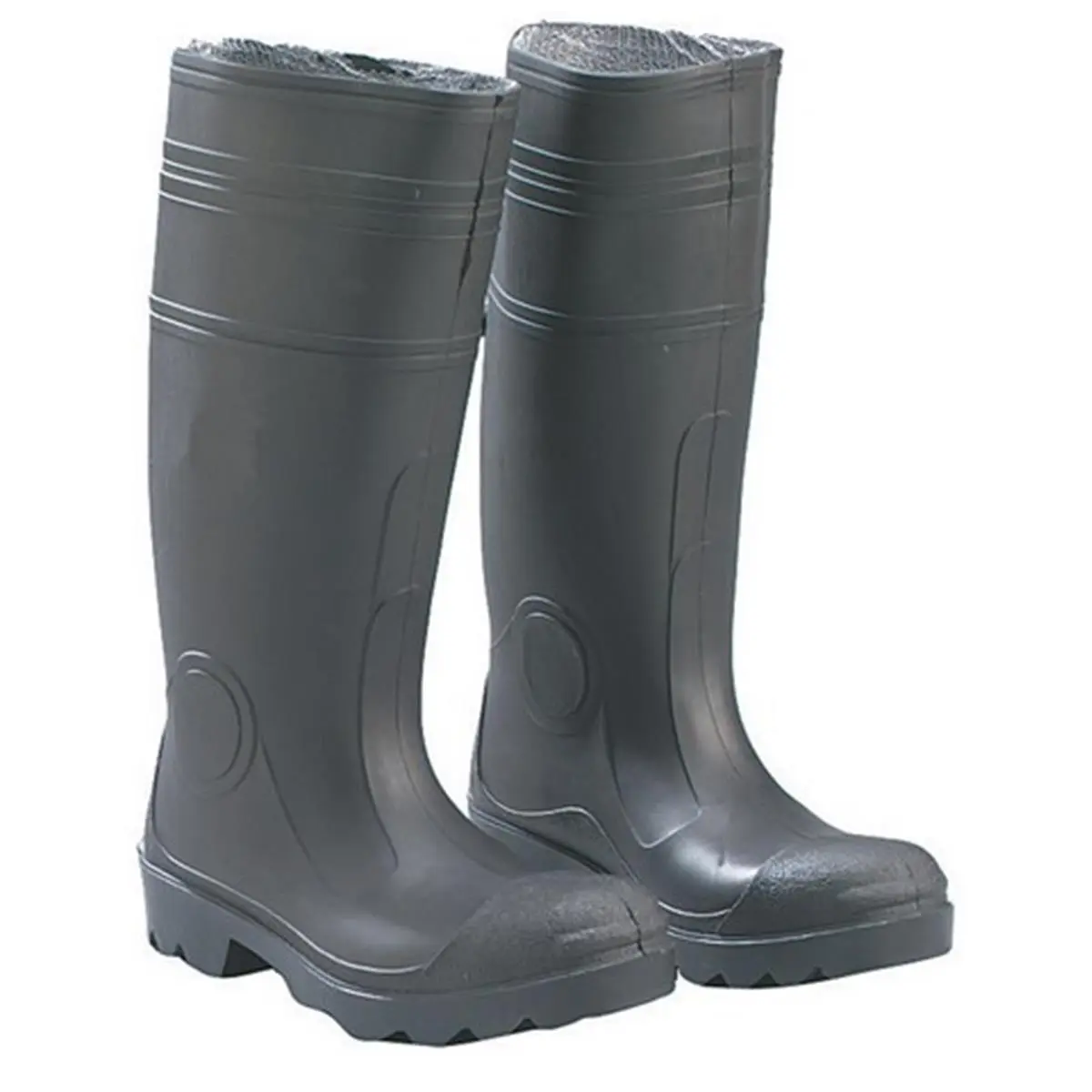 Dunlop Men's Buffalo 16-Inch Tall Work Boots, Waterproof Synthetic PVC Outdoor Footwear, Black, Pvc Vinyl, Shoe, Outdoors