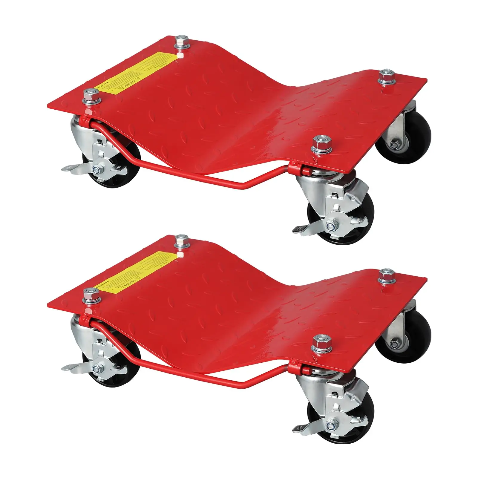 Car Dolly Set of 2 Heavy Duty 3000 Lbs,Car Dollies Set Large Wheels,Wheel Dolly Car Skates with Wheels and Brakes,Tire Dolly Cart for Moving Cars, Trucks,Red