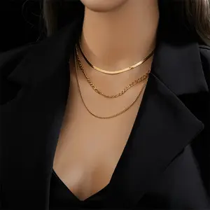 3Pcs Layerable Gold Chain Set | Versatile Stackable Necklaces for Daily Wear | Trendy Layered Jewelry for Minimalist & Boho Lovers | Perfect Gift Choice summervibes