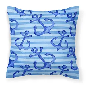 212 MAIN 14x14 in Standard Decorative Pillow - Polyester Fabric, Fade-Resistant Watercolor Anchor Print, Soft Indoor/Outdoor Beach Vibe Soft Furnishing for Bedding & Linens, Sea-Themed Anchor Pillows, Anchor Standard Pillows, Sea-Themed Standard Pillows