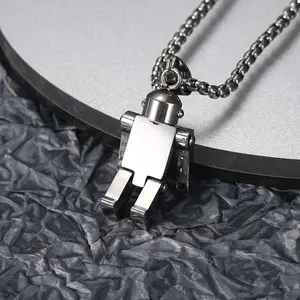 GTHIC Movable Limbs Robot Stainless Steel Pendant Fashion Statement Modern Accessories for Men and Women Daily Wear