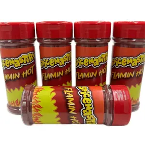 SPICEMASTERS Flaming Hot x5 - 5 Convenient Flavor Bottles in Red Plastic Bottle - Full of Fire, Hot Flavor, and Authentic Mexican Seasoning Salt Natural powder Extra Fancy Taco Chili bundle