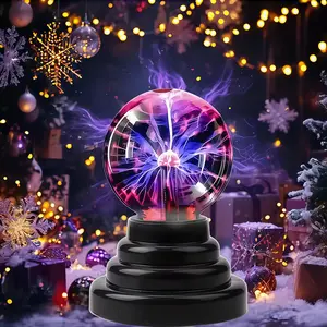 Interactive Plasma Lightning Ball Night Light, Ambient Lighting Multifunctional, USB Touch and Remote Dual Mode, Eye-Catching Science Decor for Bedroom and Office, Perfect for Parties and Festivals