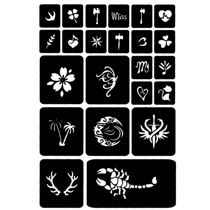 Temporary Tattoo Kits 3 Henna tattoo cones 101 Stencils Semi Permanent Tattoo Markers Jagua Gel for Women Men Kids DIY Art Painting Party Gifts