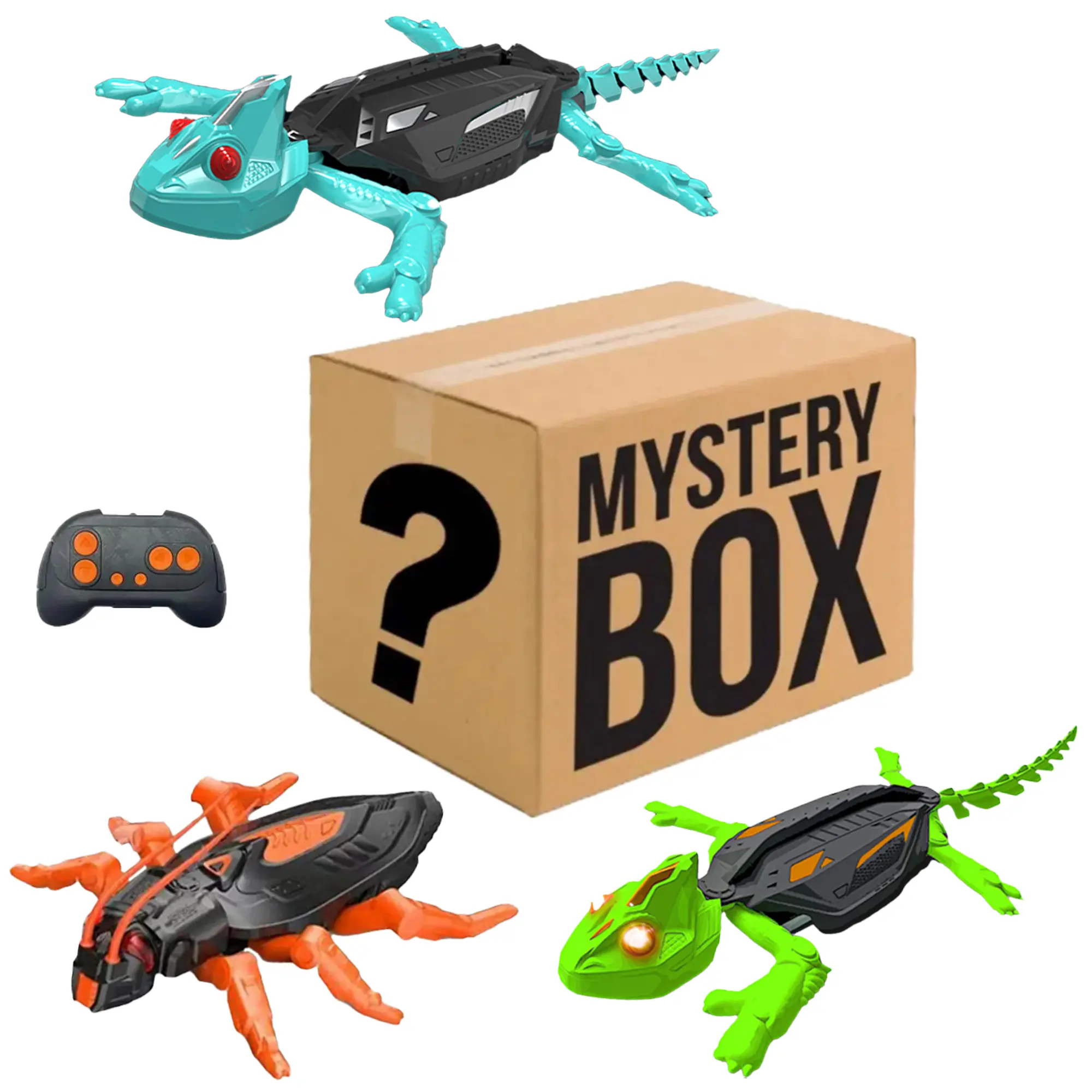 Remote Control Lizard Toy for Boys - Dual-Mode Wall & Floor Climbing Gecko, 1 of 3 Random Styles, LED Glowing Eyes, Halloween Trick-or-Treat Gift, Encourages Imaginative Play for Unisex Kids Age 3+