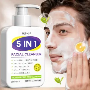 5 In1 Gentle Facial Cleanser, Hydrating, Cleansing, For Dry To Normal Skin, Deep Hydration, Gentle Makeup Removal, And Skin Barrier Repair, Moisturizing Face Wash Can Be Used Morning And Night To Create Soft, Supple, And Radiant Skin-200g