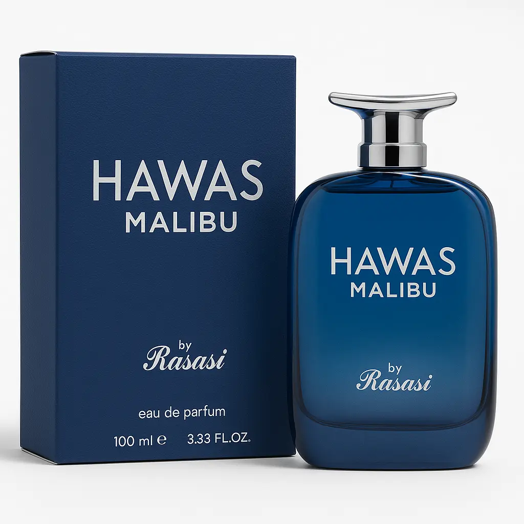 Rasasi Hawas Malibu Eau de Parfume for Him 100ml - Premium Citrus Fragrance with Coastal Appeal & Fresh Aroma for Men