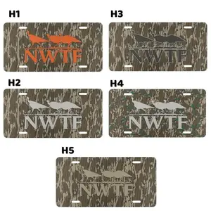 Custom National Wild Turkey Federation NWTF Camo License Plate, Camo Hunting, Perfect Gift - Lightweight Aluminum, Car Tag, Accessories, 12 x 6 Aluminum Material