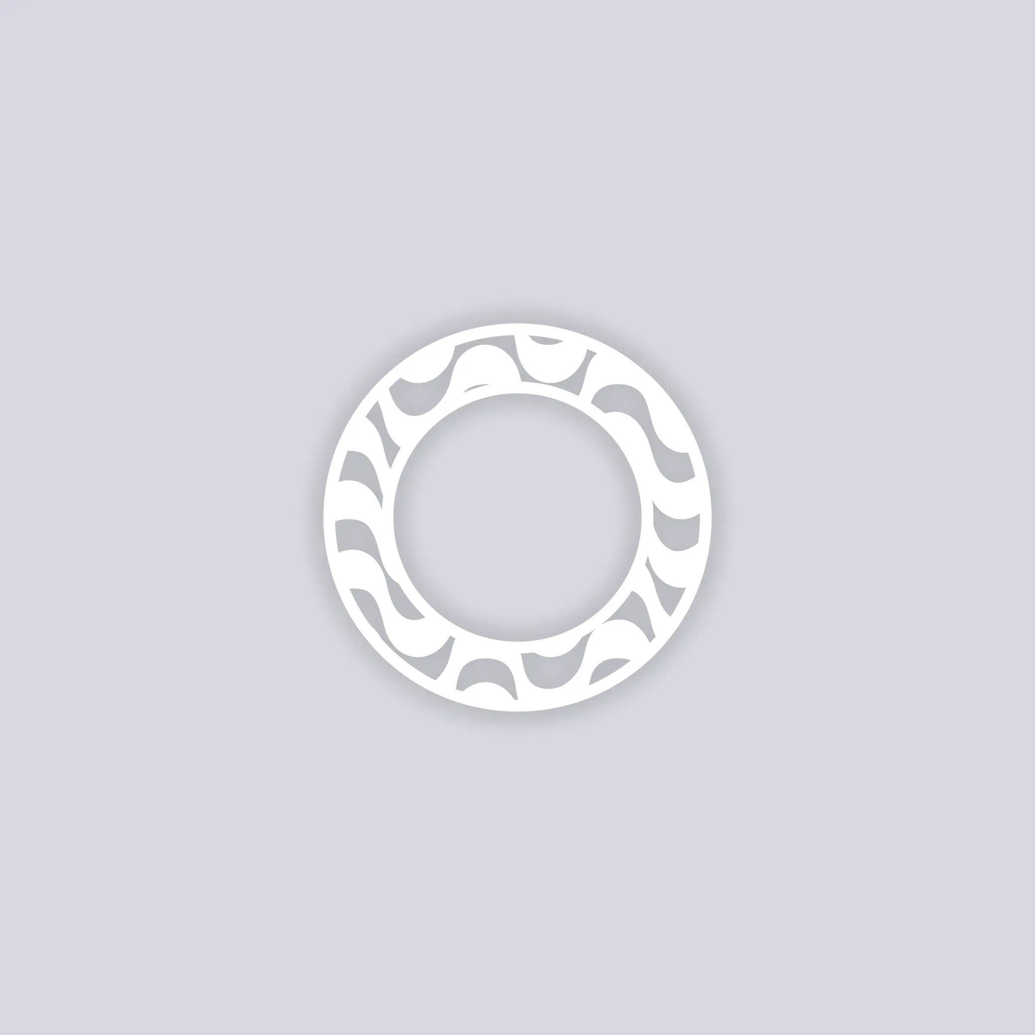 Wavy Lines Circle Rim Clay Stencil