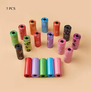 5 Rolls Pet Poop Bag, Random Color Pet Poop Garbage Bag, Pet Waste Bags, Pet Poop Trash Bags