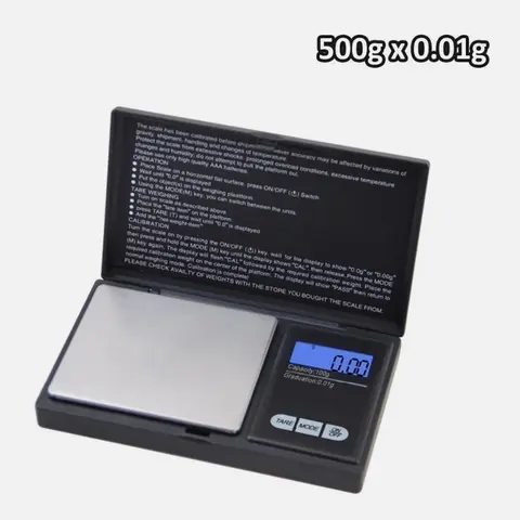 Portable Miniature Rectangular Digital Weighing Scale - 500g Max, 0.1g High Accuracy Grams Scale for Kitchen Food Prep, Jewelry Store Use (Personal Kitchen Utensil Gadget)