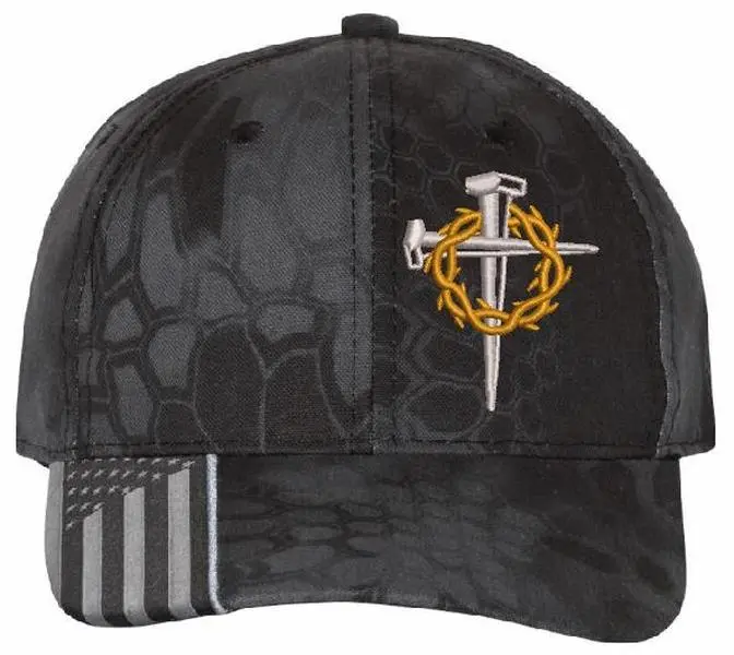 Power Creations Women's Adjustable Christian Baseball Hat - 3-Nail Jesus Crown of Thorns Embroidery, Typhoon-Resistant Street Fashion Cap, Stylish Trendy Black Women's Hat Accessory, Black Hat Baseball