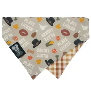 "Plate Licker" Dog Collar Bandana, Reversible and Two-Tone
