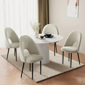 Aurorome Velvet Dining Chairs Set Of 4, Midcentury Modern Dining Chairs With High Backs, Upholstered Dining Room Chairs Furniture Home&Office