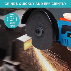 Cordless Mini Angle Grinder Kit with 2×12V Lithium Batteries (2000mAh), 4 Saw Blades, 19500 RPM, Cut Off Tool for Metal, Wood, Tile, Home & Pro Use