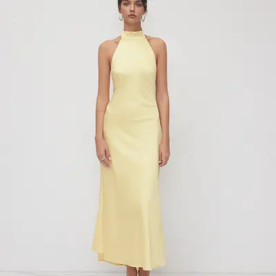 raise a toast satin plisse halter maxi dress Here's to you in this dress Tap to shop the Raise A Toast Satin Plisse Halter Maxi Dress