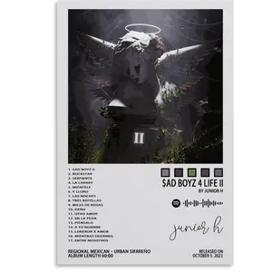 Junior H Poster $ad Boyz 4 Life II Album Music Art Poster for Room Aesthetic Canvas Wall Art for Teens Room Decor12x18inch(30x45cm)