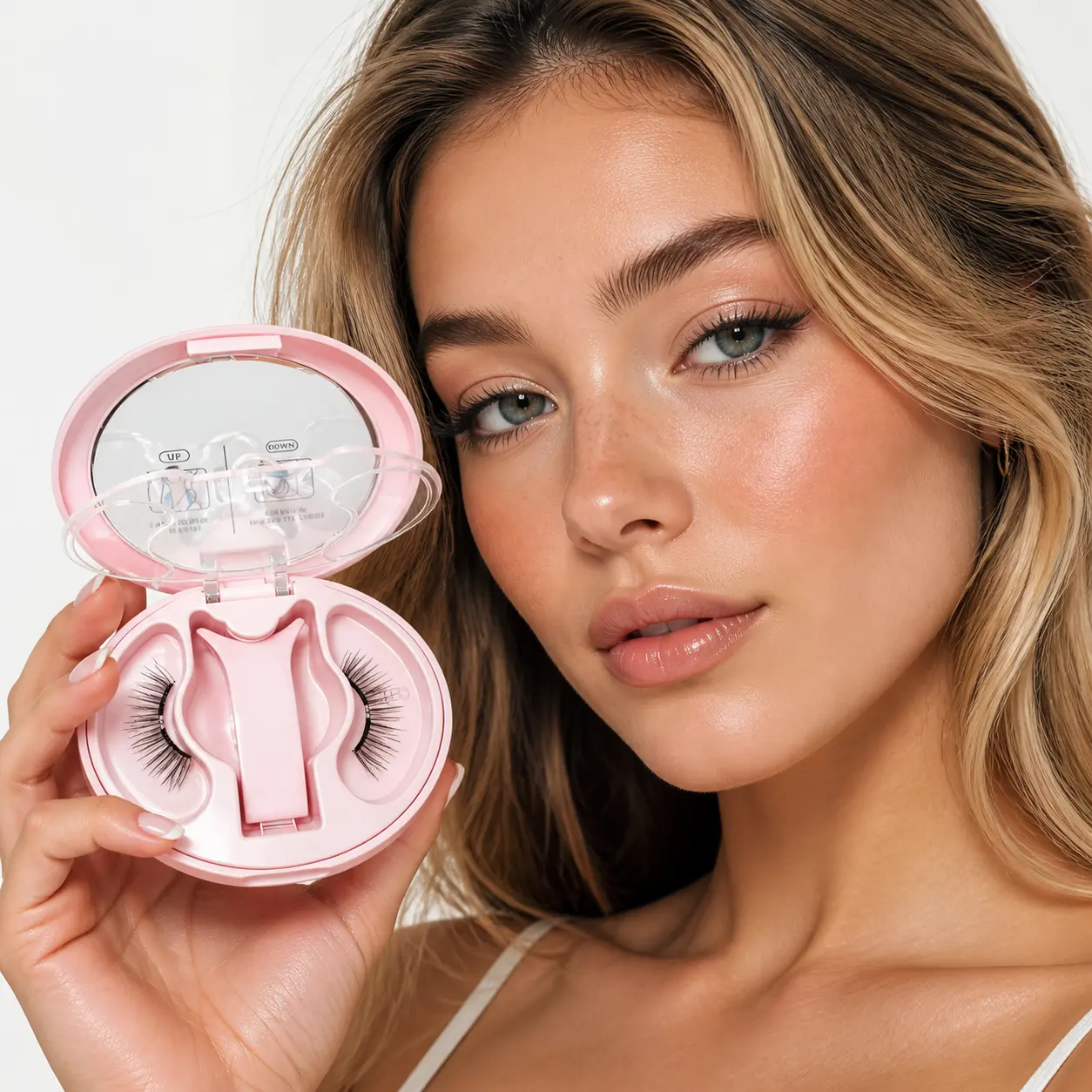 2026 New Arrival Evolved Version Soft Magnetic Lash Extensions - No Adhesive Needed, Soft Curl, Natural Look, Polyester Fiber, Cosmetic Integrated Magnetic Case for Instant Attachment, Beginner-Friendly False Eyelashes for Makeup, Magnetic Eyelashes