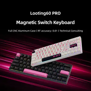 Latenpow Looting 60Pro Gaming Mechanical Keyboard Magnetic Keyboards Switch Axis Hall Effect RGB Backlight RT 0.01mm 61 Keys