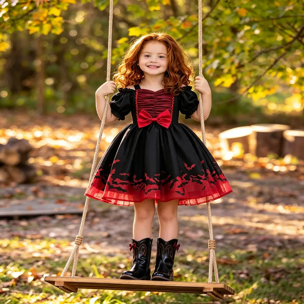 081 ( Only dress ) Girls' Halloween Costume Dress Fitted Party Moderate Fabric All Seasons Wear Perfect Halloween Gift for Kids