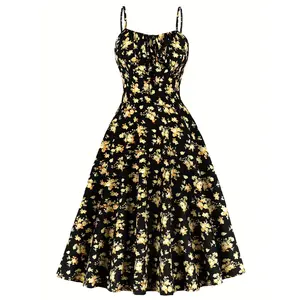 Vintage Strap Floral Party Dress