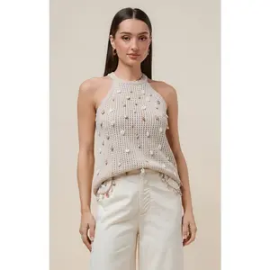 Aquaria Shell Knit Halter Top