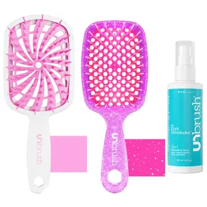 UNbrush Classic Detangling Hair Brush, UNbrush Plus Detangling Brush & Knot Unwinder 7 in 1 Detangling Spray