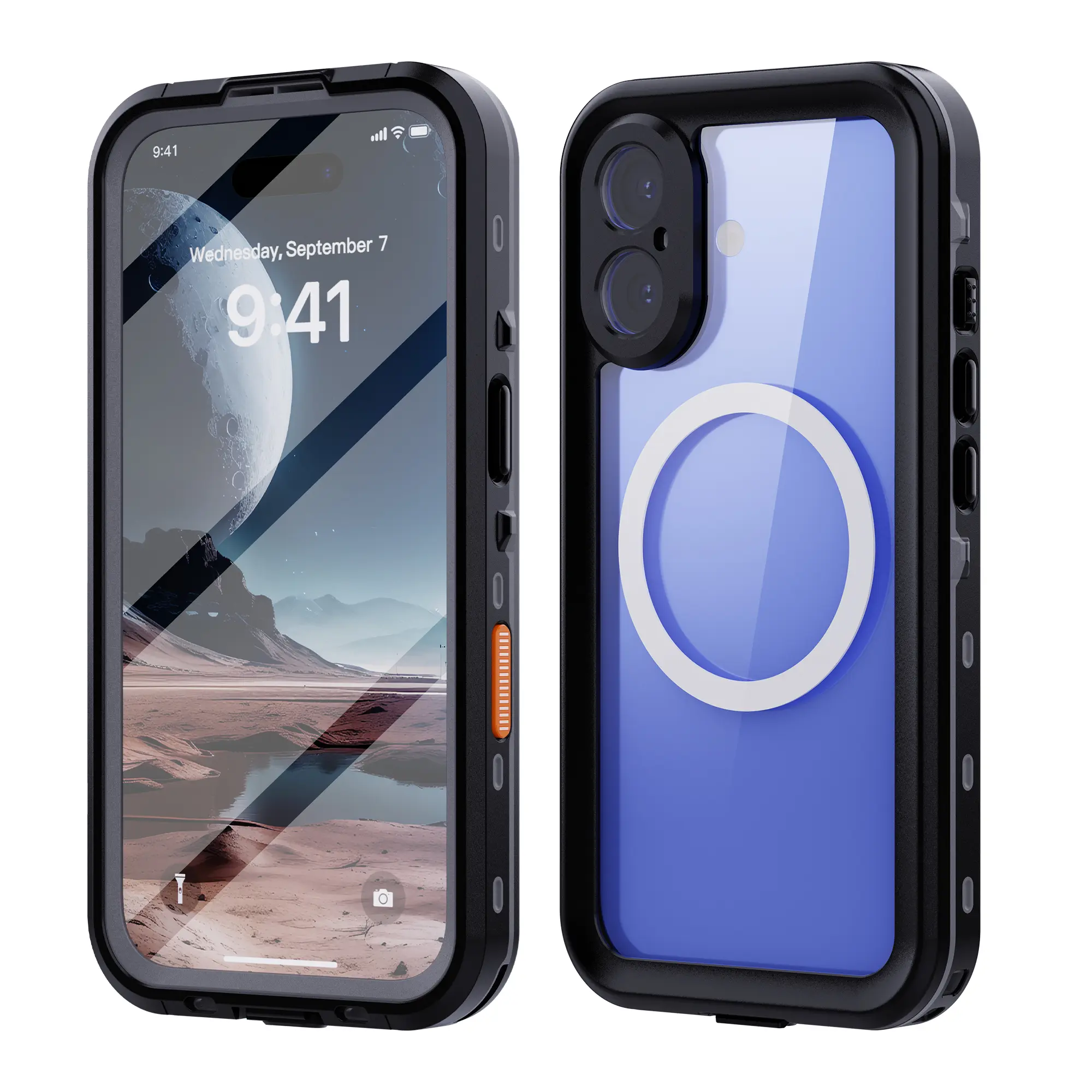 IP68-Rated Fully Sealed Silicone Protective Case for iPhone 17 - Waterproof, Shockproof, Dustproof, Snowproof - 4-in-1 Magnetic Compatible with Lanyard, User Instructions - Ideal for Outdoor Diving, Water Activities