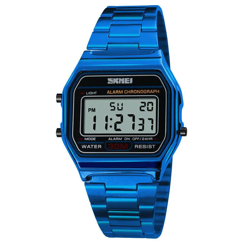 Retro Electronic Watch Steel Band Lightweight Watch
