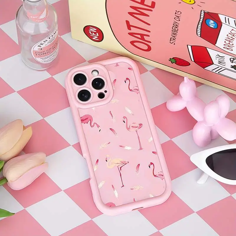 Flamingo Pattern Phone Case, Cute Phone Case, Decorative Phone Protector Cover, Phone Accessories Compatible with iPhone 6 7 8 X 11 12 13 14 15 Pro Max, Casing