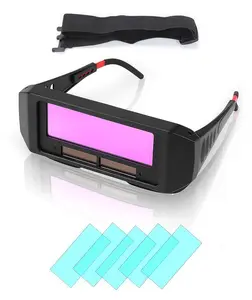1PCS/2PCS set of welding safety goggles with solar automatic dimming, equipped with 5 protective lenses 1PCS/2PCS set of welding safety goggles with solar automatic dimming, equipped with 5 protective lenses