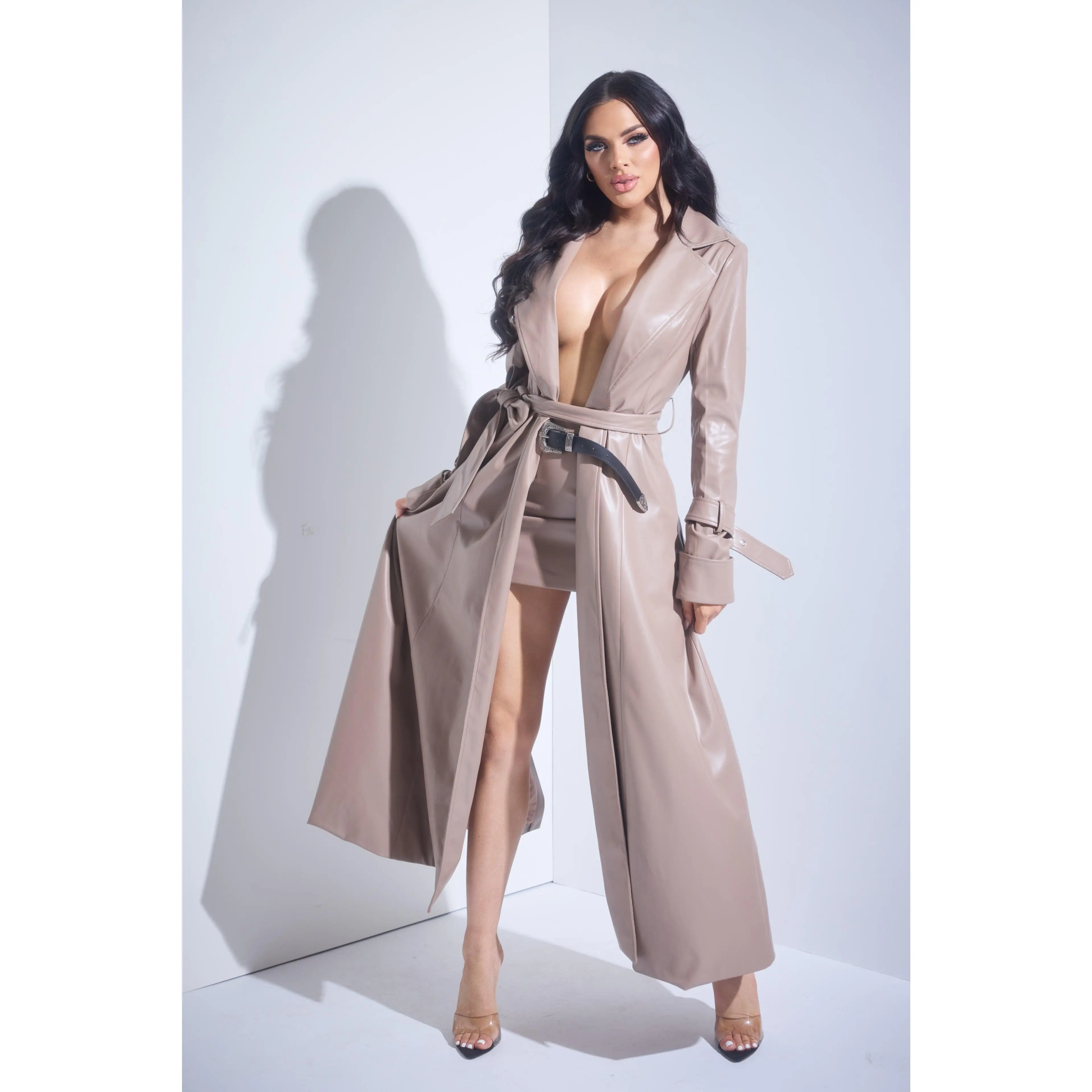 Luxe Trench and Matching Skirt Set