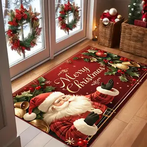 Christmas rug, 1 count entrance floor mat,Christmas decoration doormat, Washable Entryway Anti-slip rug,soft comfortable area rug, Christmas Gift, multifunctional suitable for bathroom area, living room bedroom bedside, kitchen, laundry，Hallway