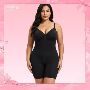 BBEUU Women's Basic Tummy Control Shapewear Bodysuit - Zip-Up, Ultra-Stretch, Breathable Mesh, Slim-Fit Custom Shaping Body Shaper