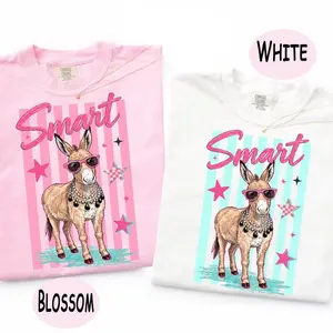 Smart Donkey Funny Comfort Colors Shirt, Sassy Farm Animal Tee, Cute Retro Girly Donkey Shirt, Sarcastic Humor Graphic Tee