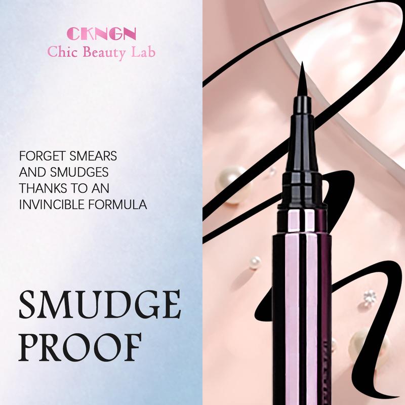 CKNGN Black Liquid Eyeliner with Spiral Fine Tip, Smooth Waterproof Smudge-Proof Quick Dry Makeup Eyeliner, Long-Lasting High Pigment, Heart Cap Design, Gift for Women, Valentine’s Day & Christmas marker makeup eyeliner eyeliner stamp Natural Individual L