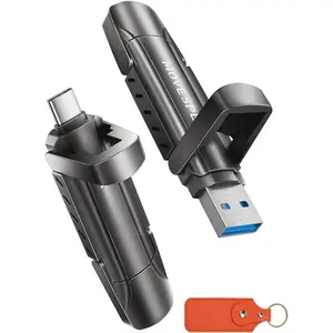 1TB Flash Drive, External SSD with 1000MB/s Read Write , USB 3.2 Gen2+Type C Dual Port Portable SSD, Thumb Drive for  15, 16, 17 Series/MacBook/Android Phone/Audio etc(1 Pack)