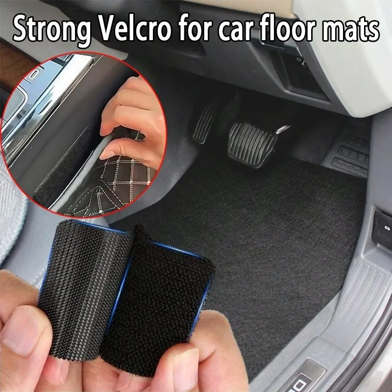 20 Pairs Adhesive Velcro Pads, Dual-Sided Self-Adhesive No-Trace Design, Secure Car Mat Fixing, Non-Damaging Vehicle Accessories