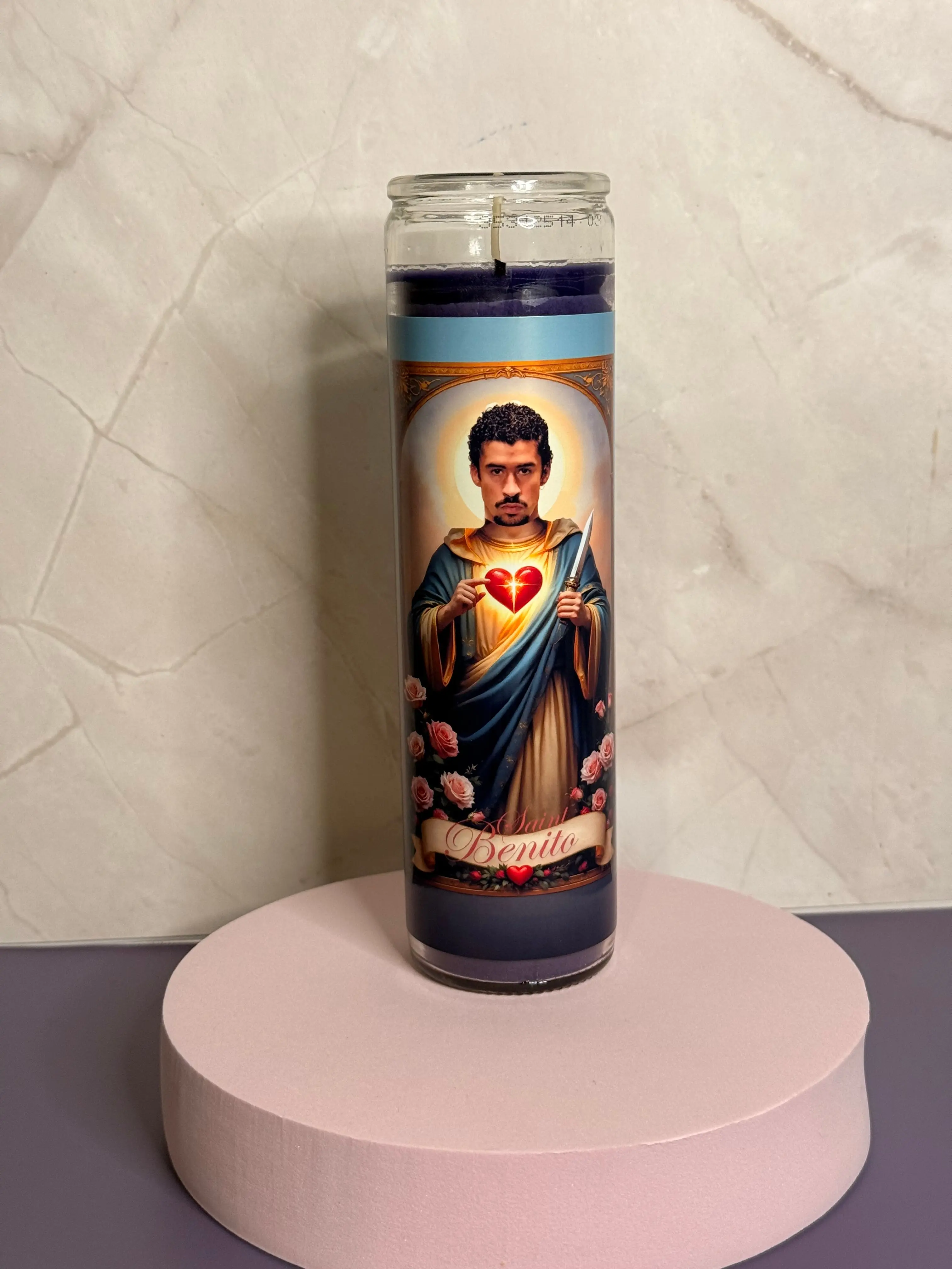 St Benito Prayer Candle, Home Decor Light, Romantic Candle Gift for Home Supplies