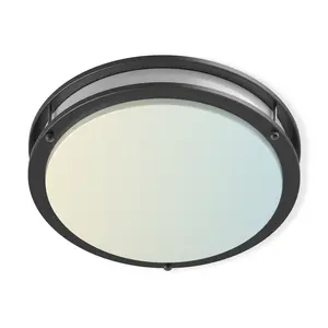 LED Ceiling Light Flush Mount Dimmable Adjustable Lighting from Warm White to Daylight 2700K 3000K 3500K 4000K 5000K 5 in 1 Selectable CCT (Matte Black, 14 Inch)