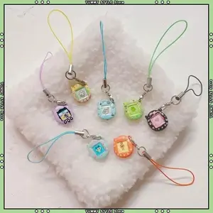  Miniature Tamagotchi Model Pendant  Kawaii Mini Alloy Keychain Charm for Phone or Mini Scale Doll Use DIY Decoration