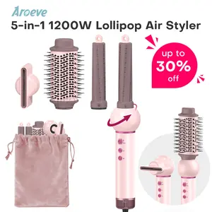 AROEVE Lollipop Air Styler  5-in-1 Ionic Hair Dryer, Straightener Curling Brush, 360° Rotatable, 110,000 RPM, Fast-Dry, Frizz-Free, for Home & Travel Lightweight Daily outdoorfun