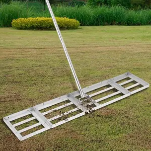 【GARVEE】6FT 48"×10"Heavy Duty Lawn Leveling Rake, 180°Rotating Stainless Steel Handle, Landscape Leveling Tool for Garden, Backyard, Golf Course & Farm Pasture, Durable Soil Leveler for Professional & DIY Use