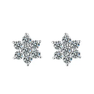 Snowflake CZ Stud Earrings | 925 Sterling Silver