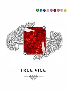 "Blazing Leaf Crown • Fiery Flame Ring" Light luxury original premium ruby ring, sparkling ice-cut adjustable band. Ideal gift for dates, perfect for daily wear, vacations & banquets.