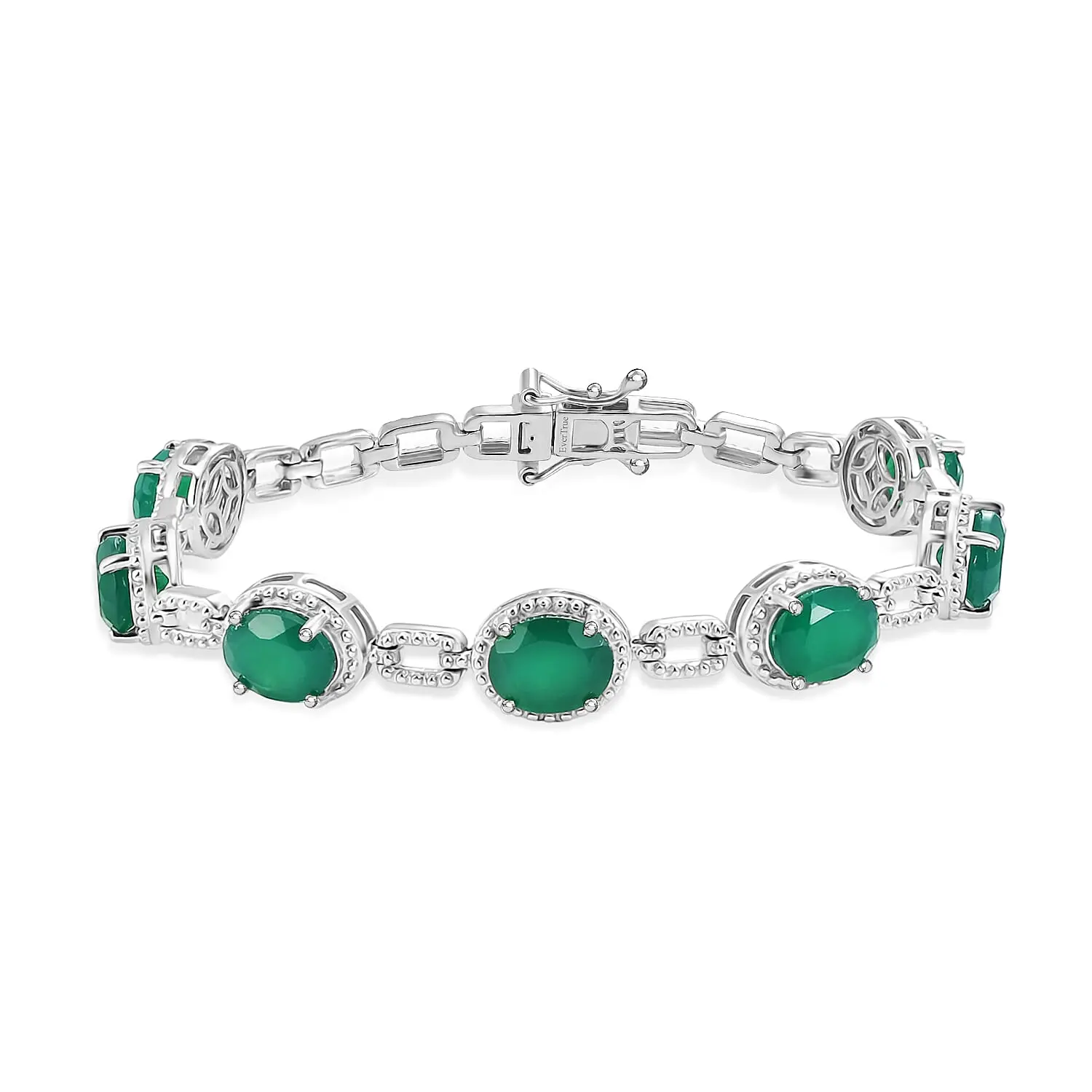 EverTrue Verde Onyx Bracelet in Platinum Bond (6.50 In) 12.80 ctw