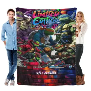 Ninja Turtles Street Style Blanket Super Soft Flannel Blanket- Suitable For Use on Sofas, Beds, or For Travel, Gentle on The Skin, an Excellent Gift Multi-Purpose Holiday Blanket, Warm and Soft, Suitable For All Seasons