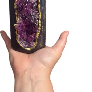 Amethyst Geode candle Decoration